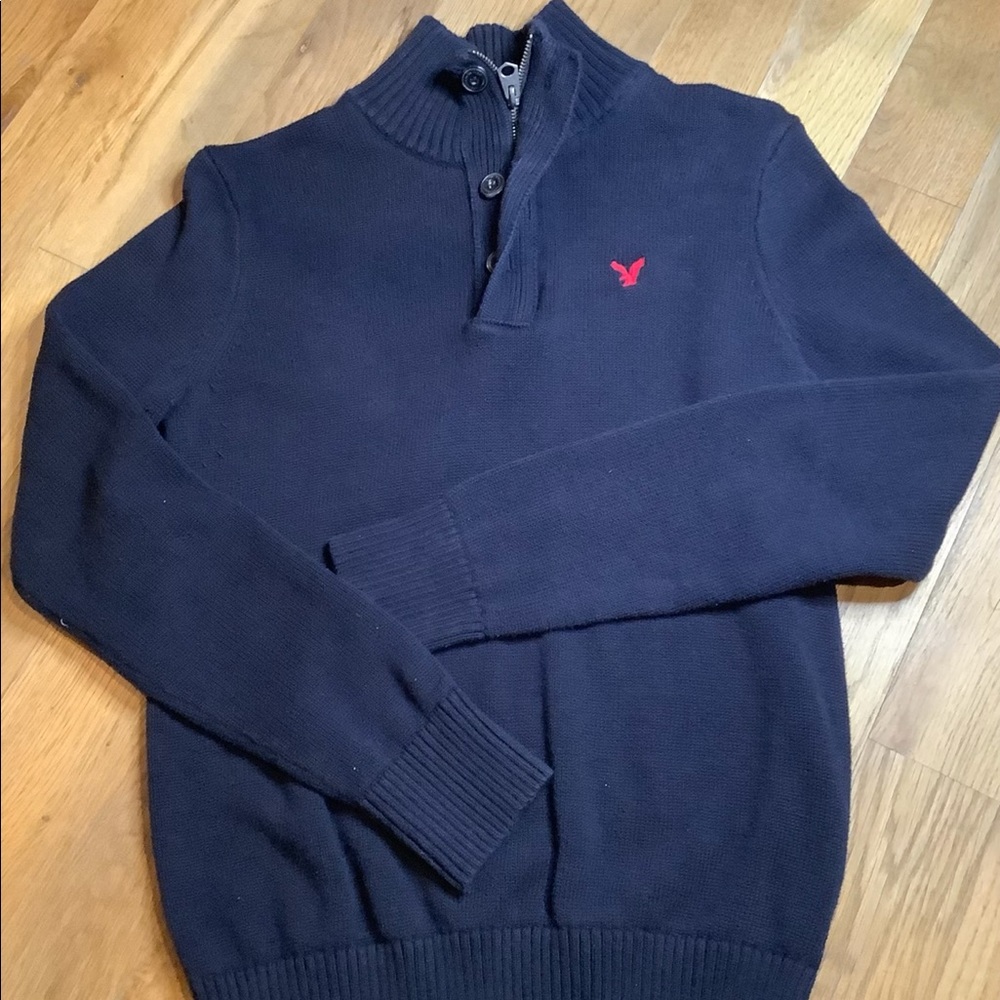American eagle men’s sweater with zip collar